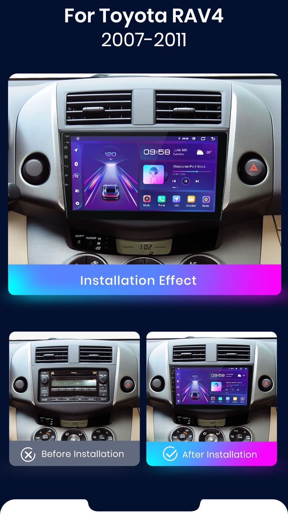 Radio Nawigacja TOYOTA RAV4 2006÷ 2013 ANDROID