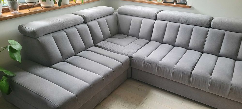 Narożnik szary z funkcją spania