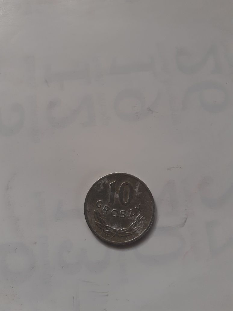 Okazja 10groszy z 1973roku ze znakiem mennicy