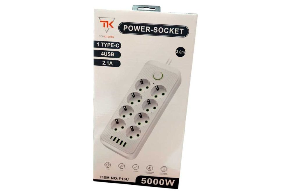 Удлинитель на 8 розеток и 4 USB сетевой фильтр переноска 3м, есть опт