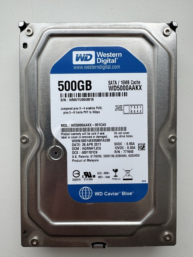 Жорсткий диск Western Digital 500Гб WD5000AAKX