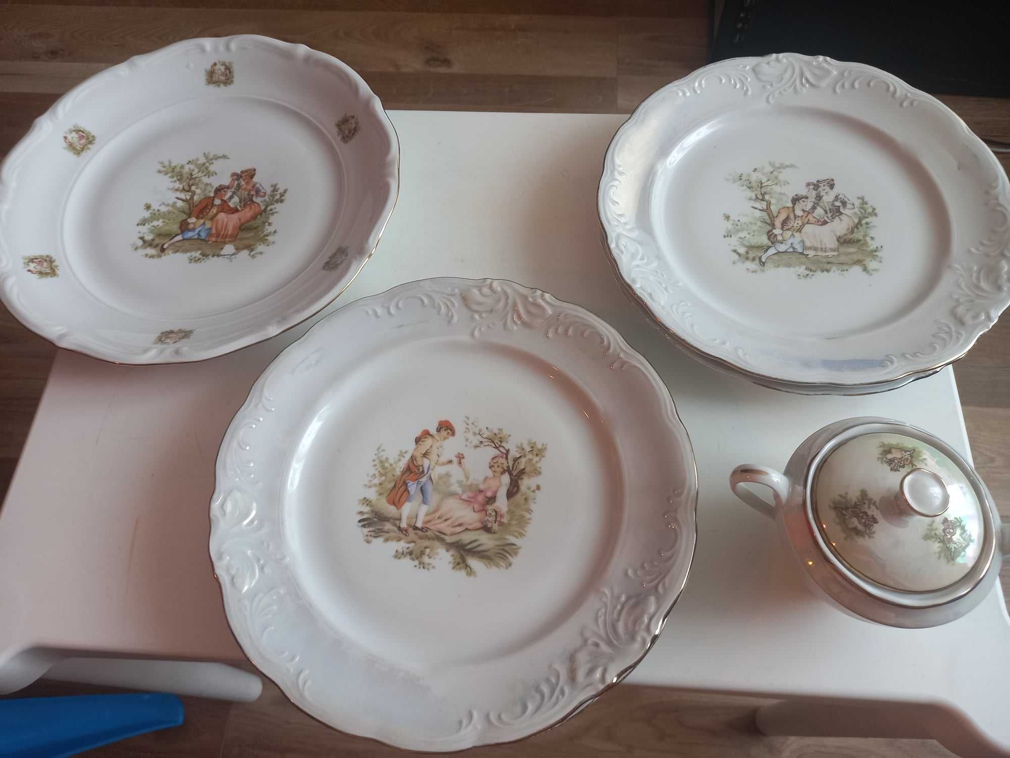 Duży zestaw serwis obiadowy porcelana Wałbrzych Ćmielów