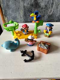 Zestaw pirat skrzynia skarbów little people fisher Price figurki