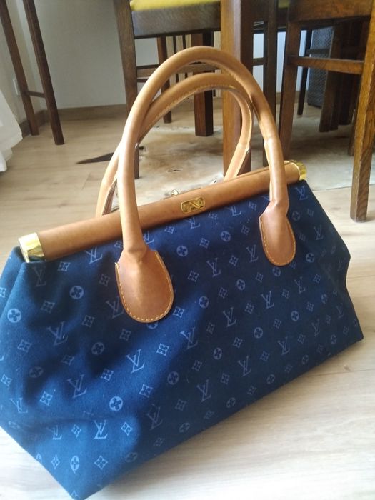 Duża torba granatowa, nowa, wzór Louis Vuitton.