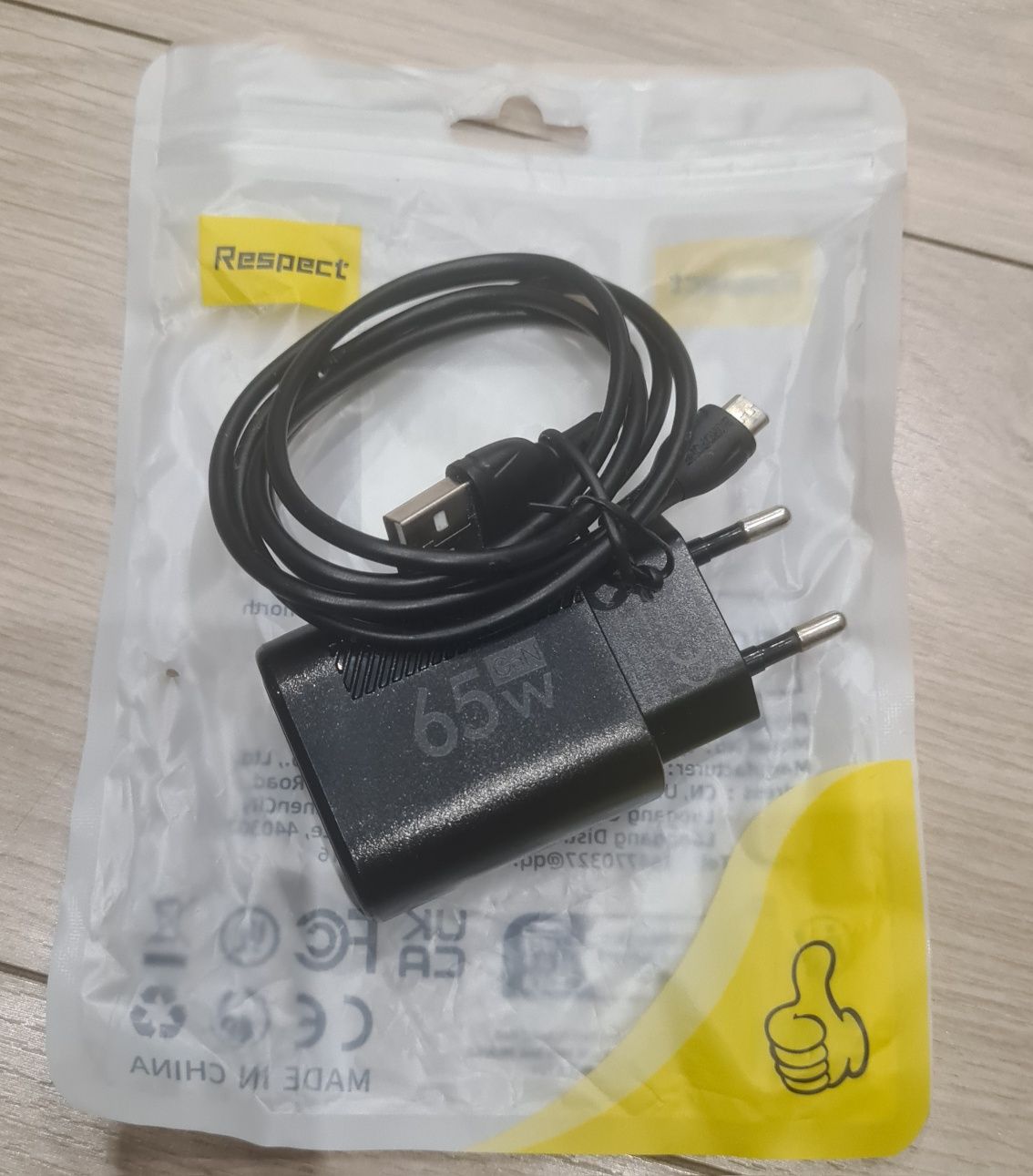 Сетевое зарядное устройство 65W с кабелем micro Usb