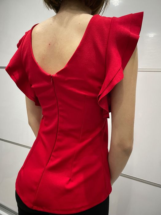 Czerwona Bluzka Butik Hiszpanka S Nowa Łańcuch Złoty