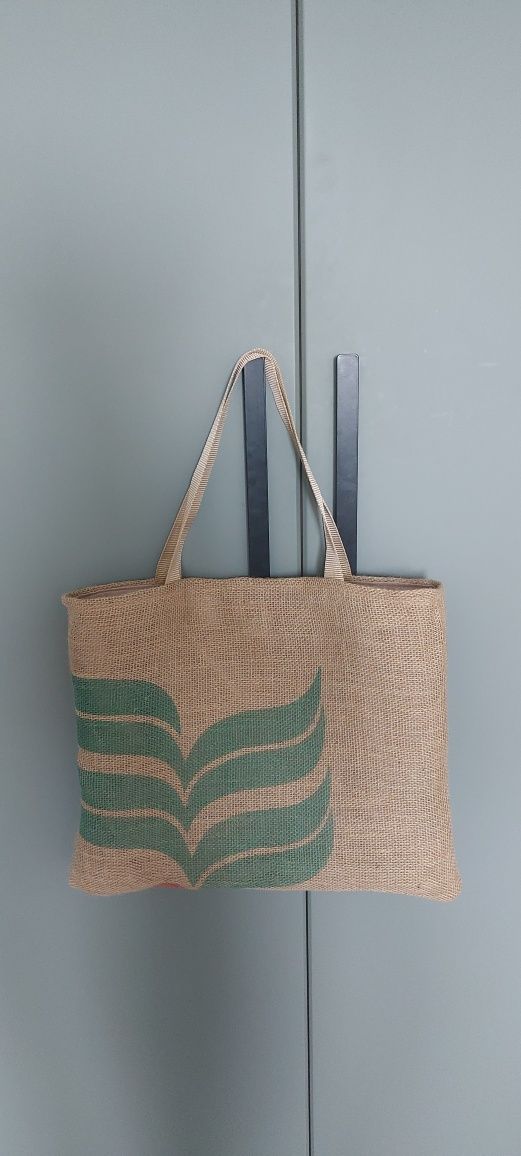 Torebka, torba z worka jutowego po kawie Handmade