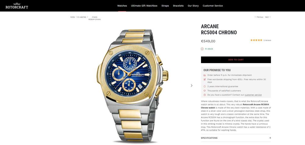 Zegarek męski Rotorcraft ARCANE
RC5004 CHRONO