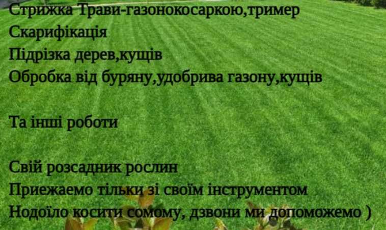 Ландшафтні роботи, Покосити газон ,покос травы, стрижка