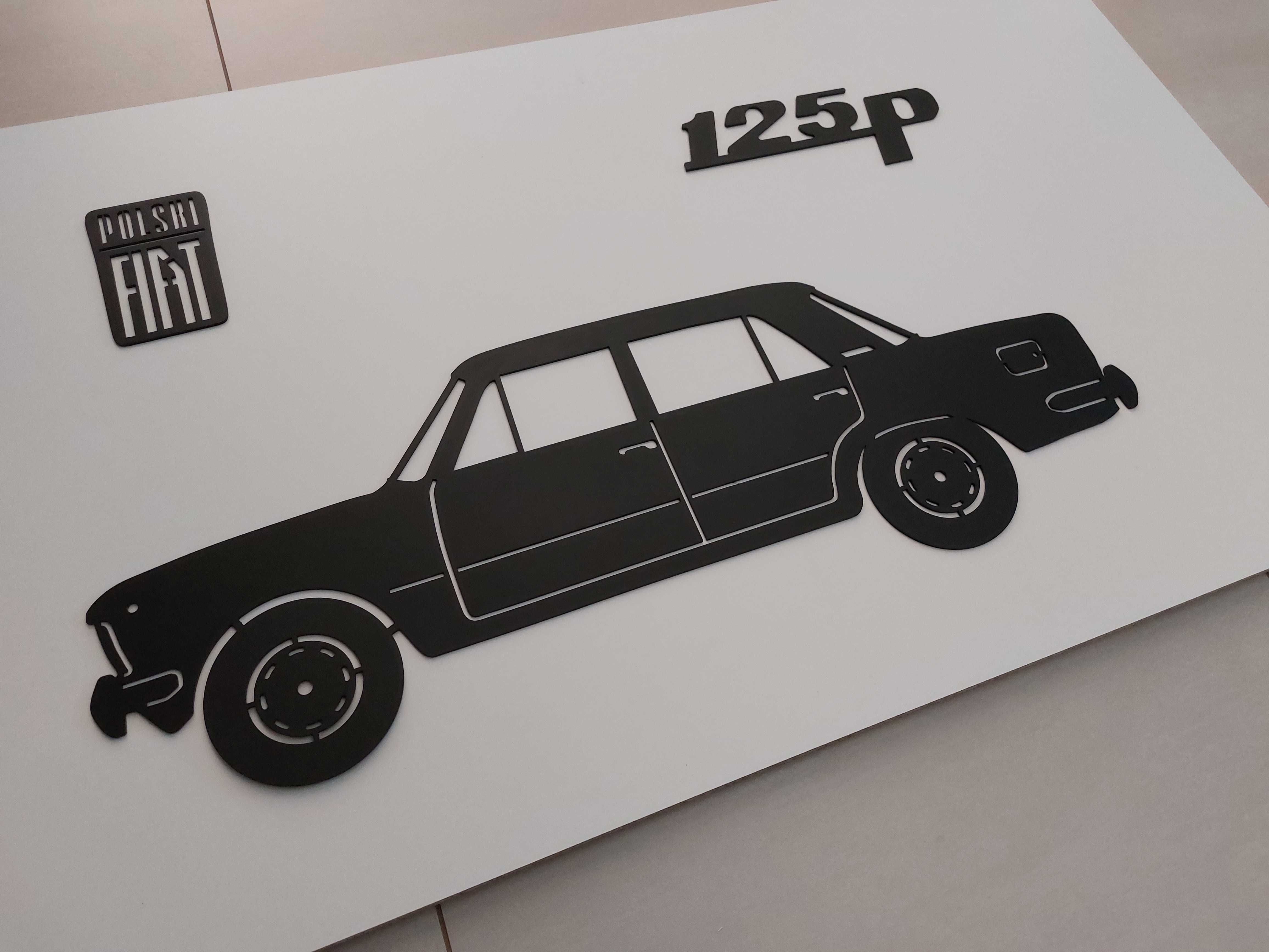 FIAT 125p z metalu na ścianę - DUŻY obraz