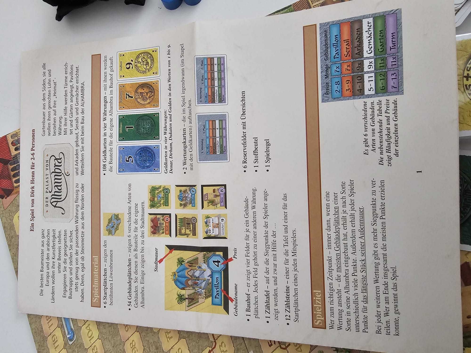 Alhambra gra planszowa wersja niemiecka