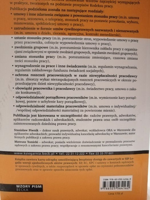 Umowy i pisma z zakresu materialnego prawa pracy