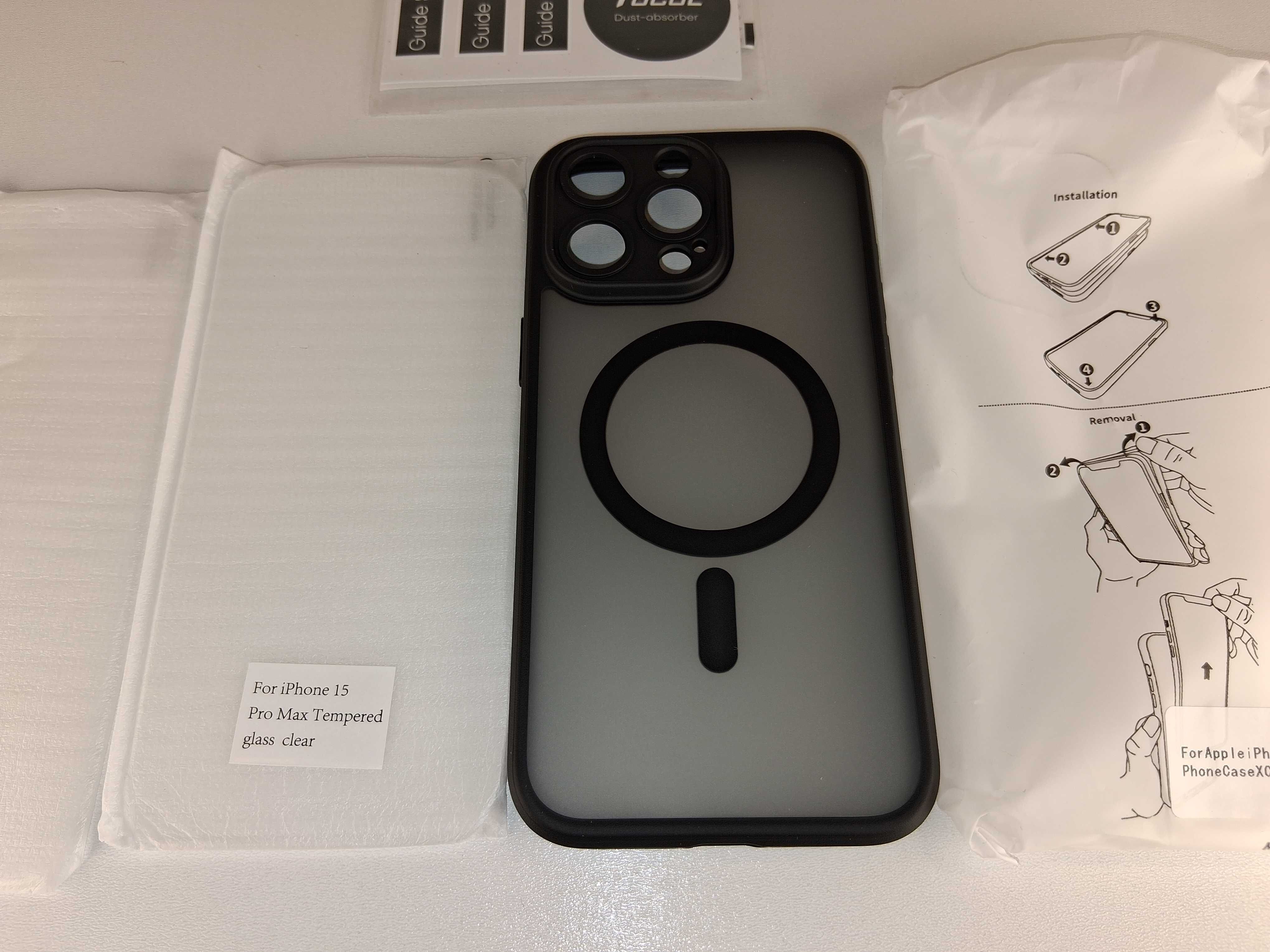 Y039 Zestaw Ochronny Magsafe do iPhone 15 Pro Max Etui Szkło