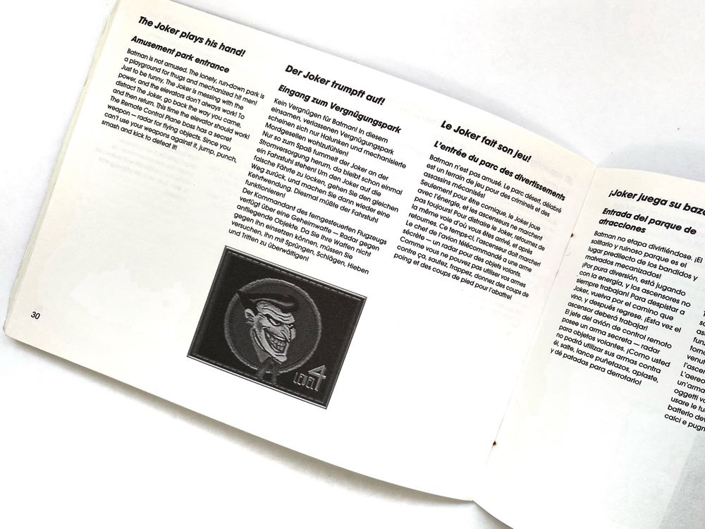 The Adventures of Batman and Robin (Game Gear, SEGA) manual