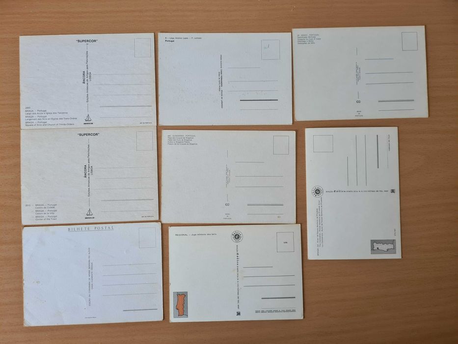 8 postais ilustrados do Minho: Guimarães e Braga