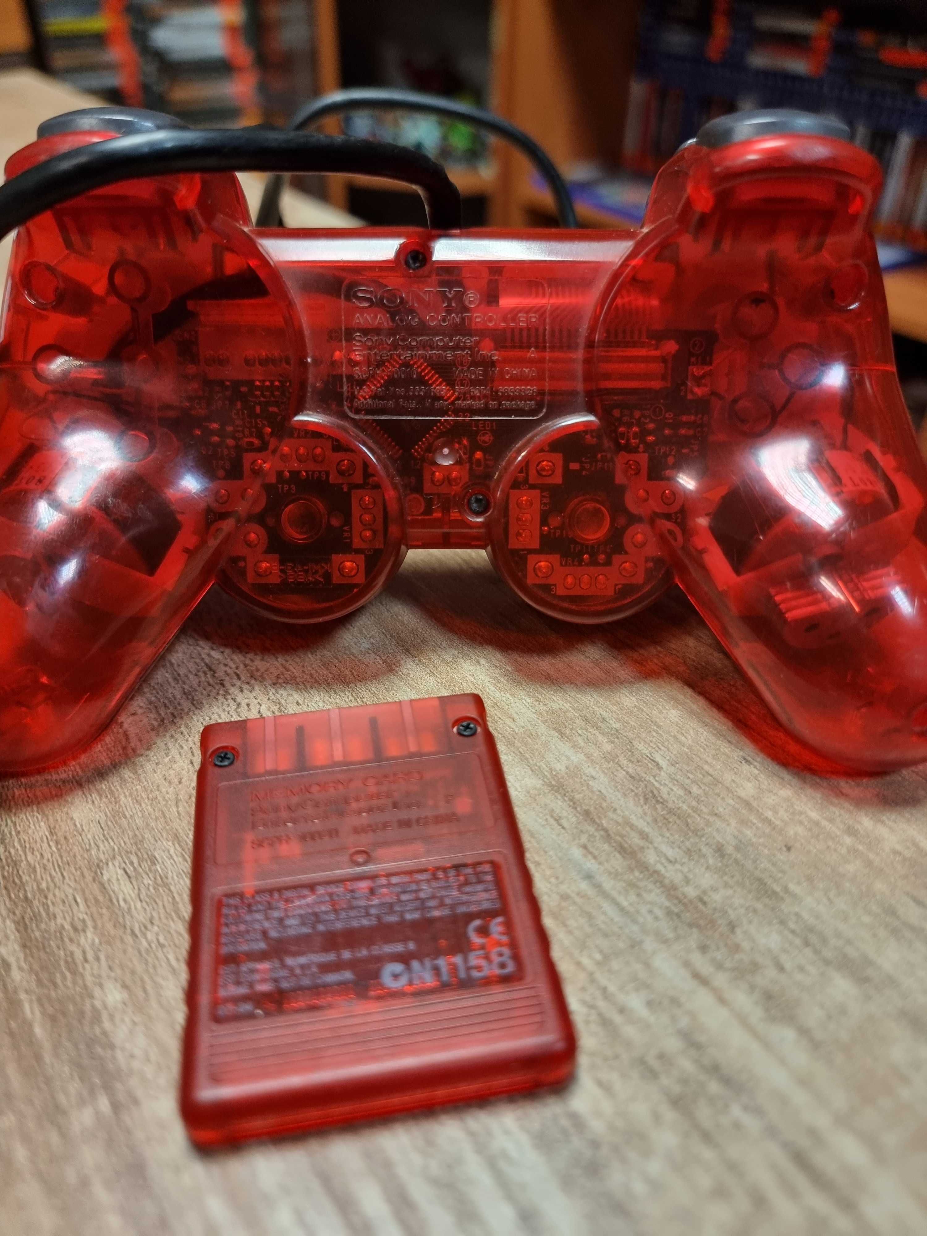 Red Dual Shock Pad+Karta pamięci 100% Oryginał BDB Unikat SklepRetro