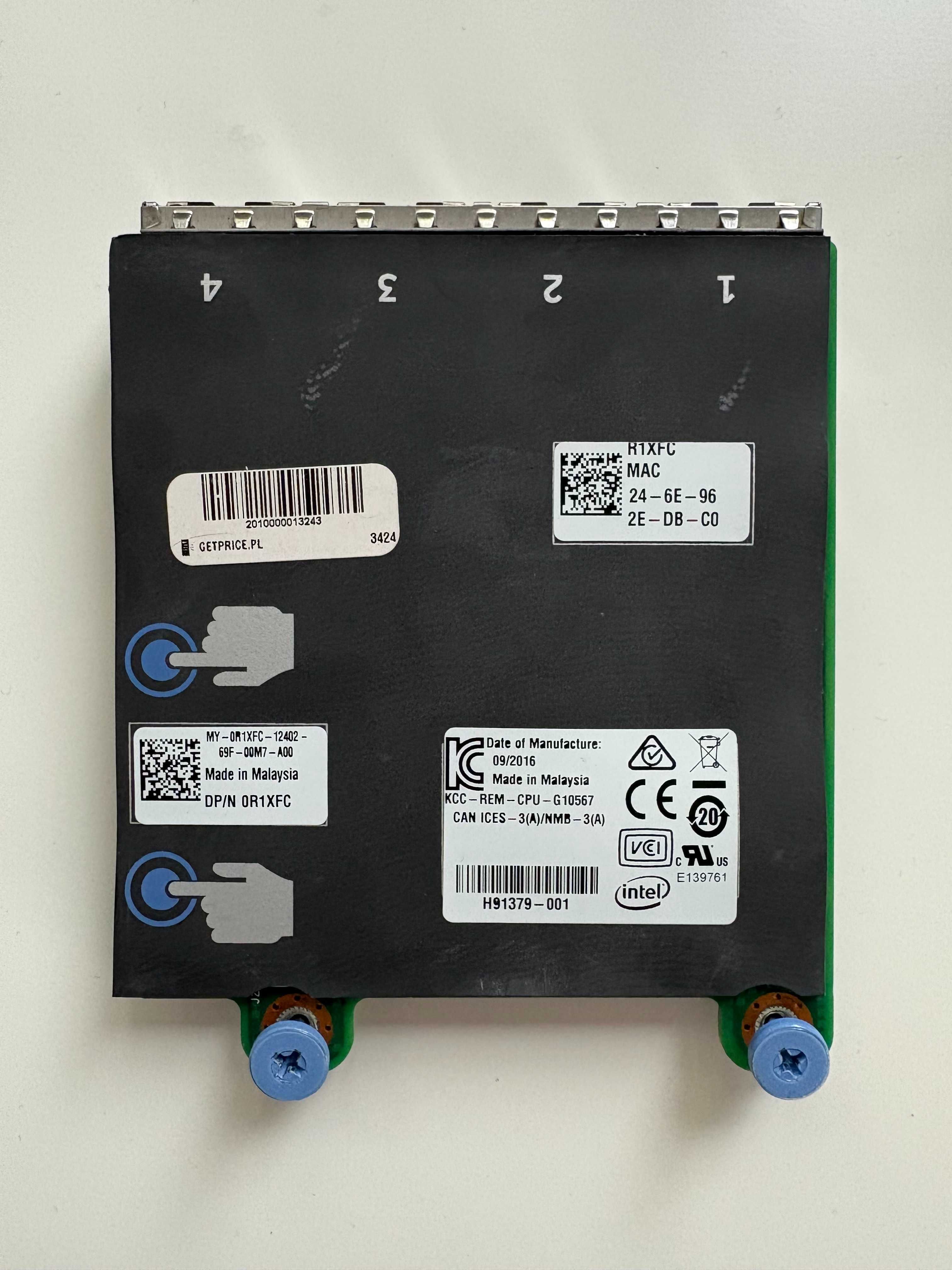 Karta sieciowa Intel Dell I350-T4 4x 1GbE RJ-45 0R1XFC R1XFC NDC