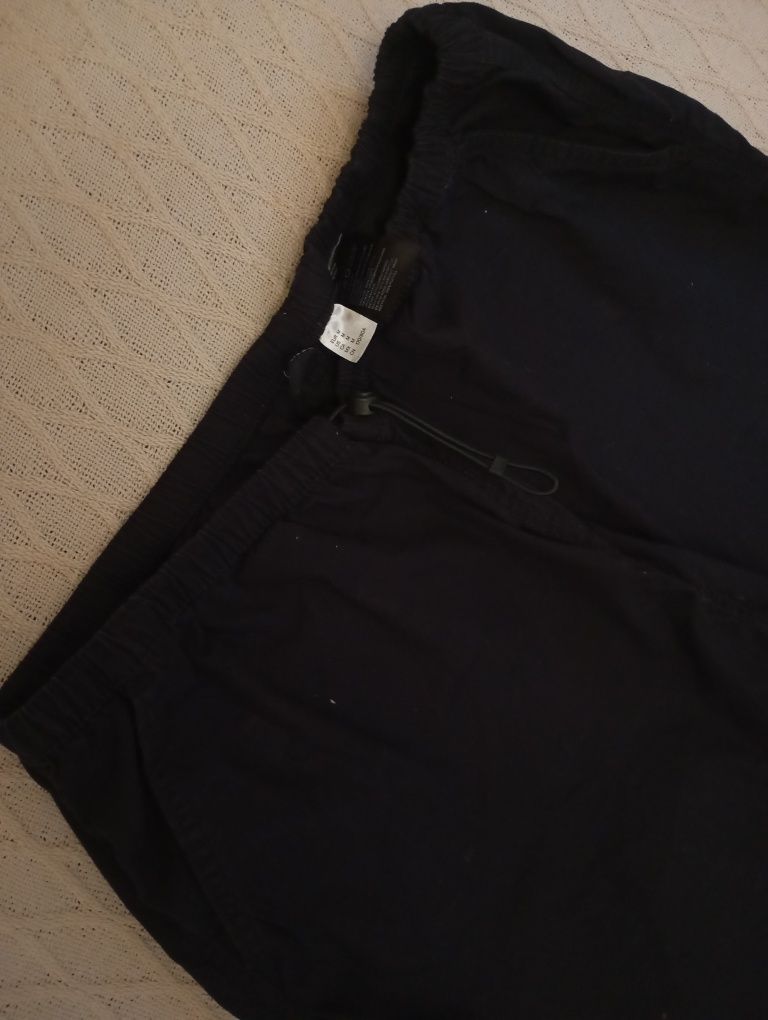 H&M S-XL czarne luźne spodnie PARACHUTE spadochronowe owersizowe