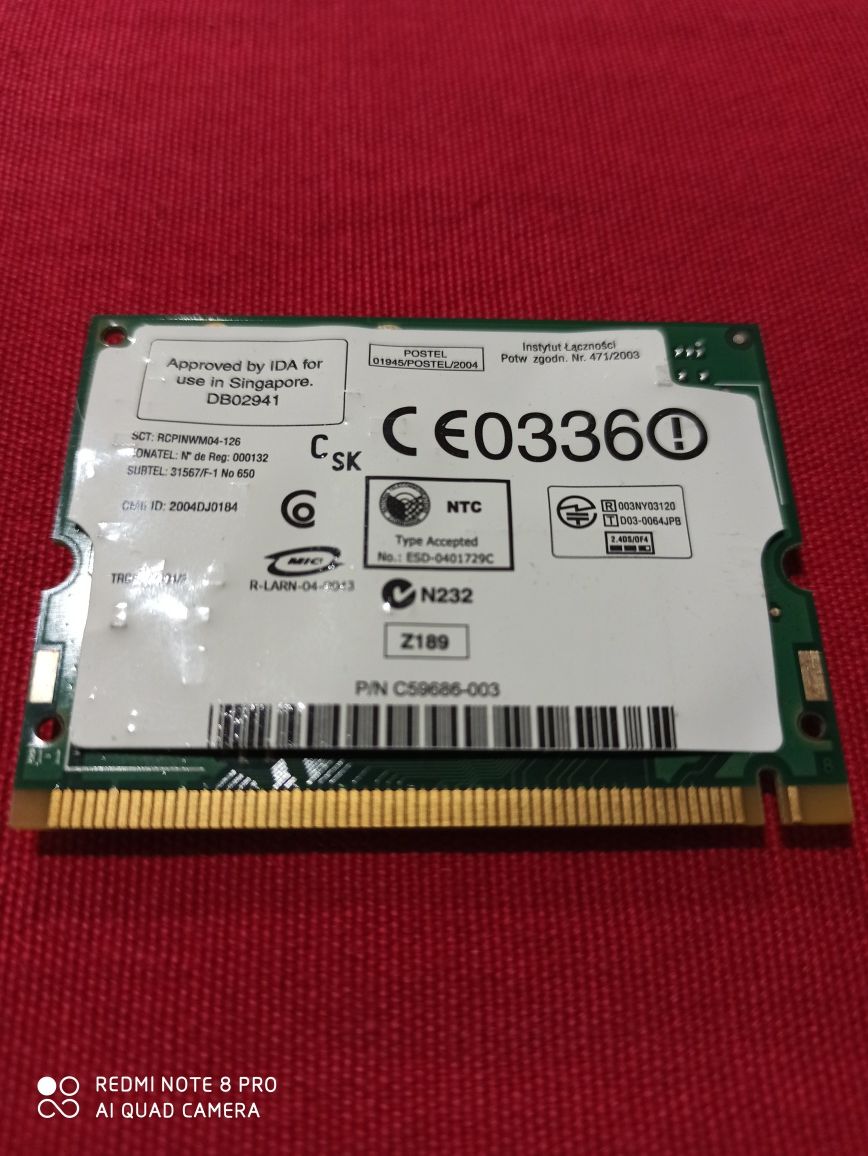 PA3362U-1MPC Toshiba Mini PCI Wireless Lan Card