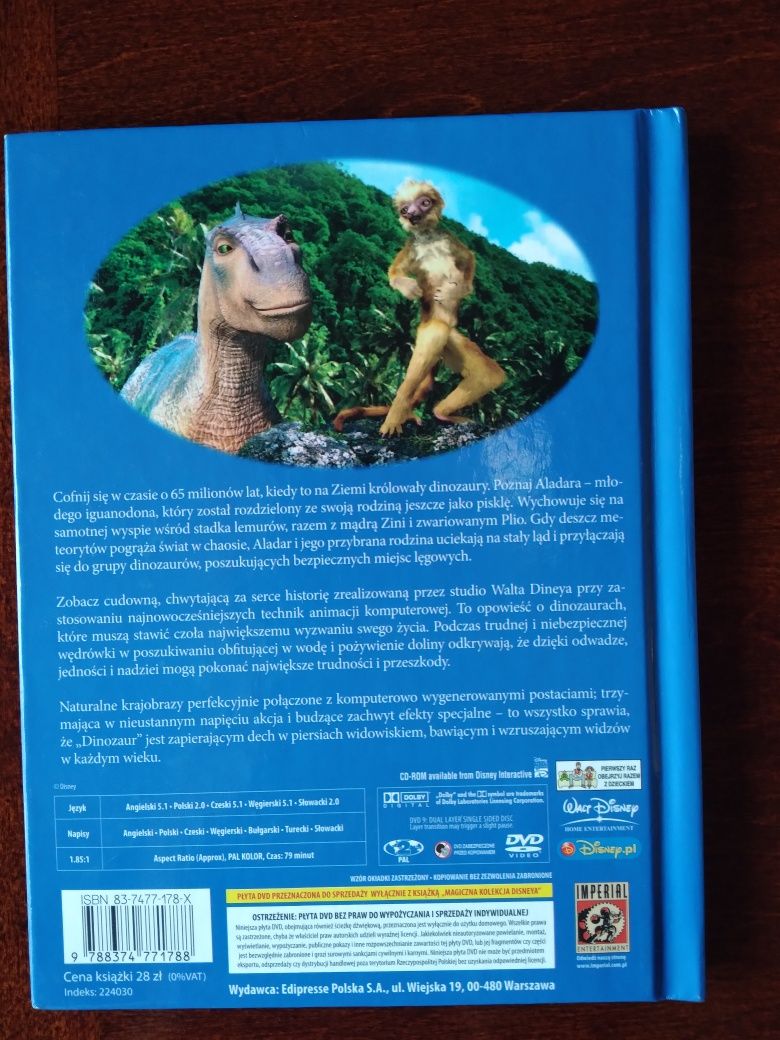 Dinozaur - płyta DVD I książka z kolekcji Disneya