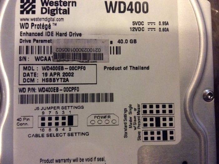 HDD WD400 - IDE 3.5''