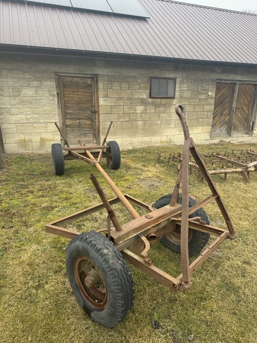 Wóz konny do ciagnika lekki metalowy koła 13