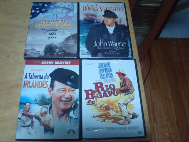 lote 24 dvds alguns muito raros john wayne, western e outros