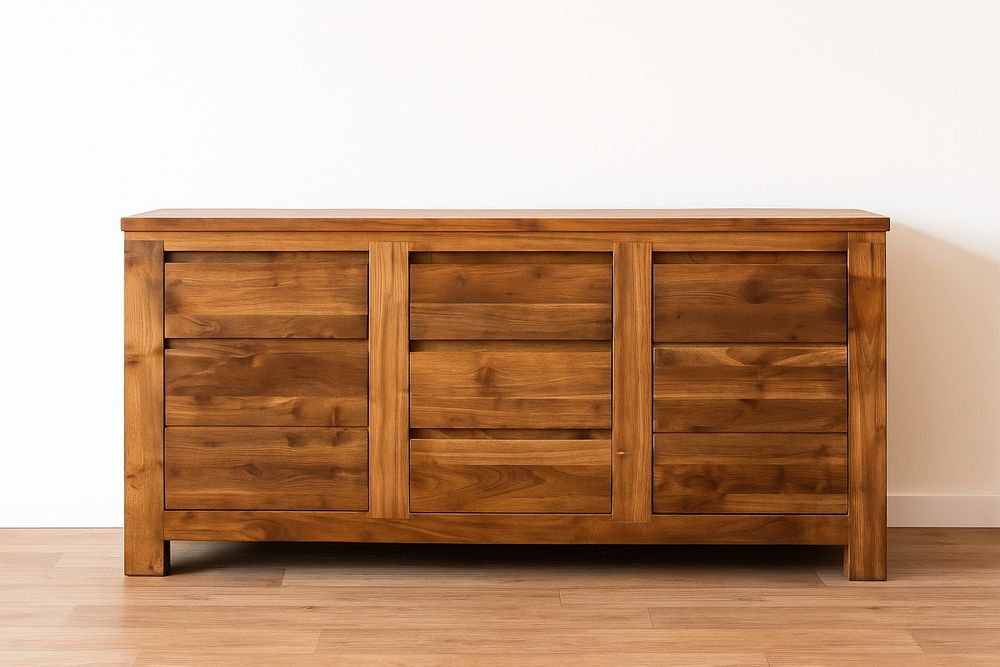 Komoda z litego drewna tekowego, import, rustykalna