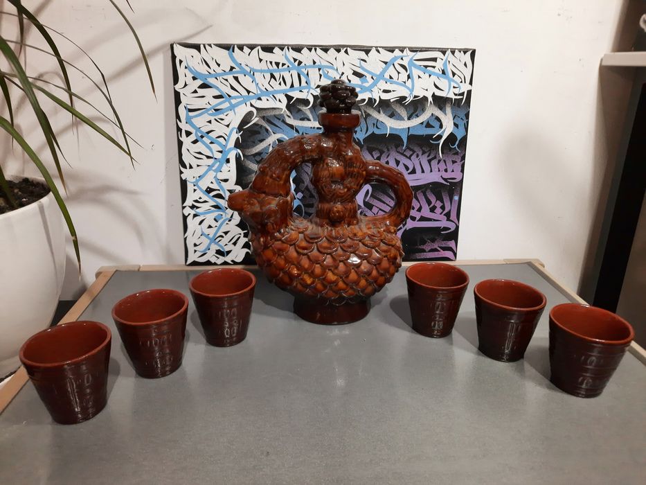 Набор штоф стакани кераміка ссср Виноградів