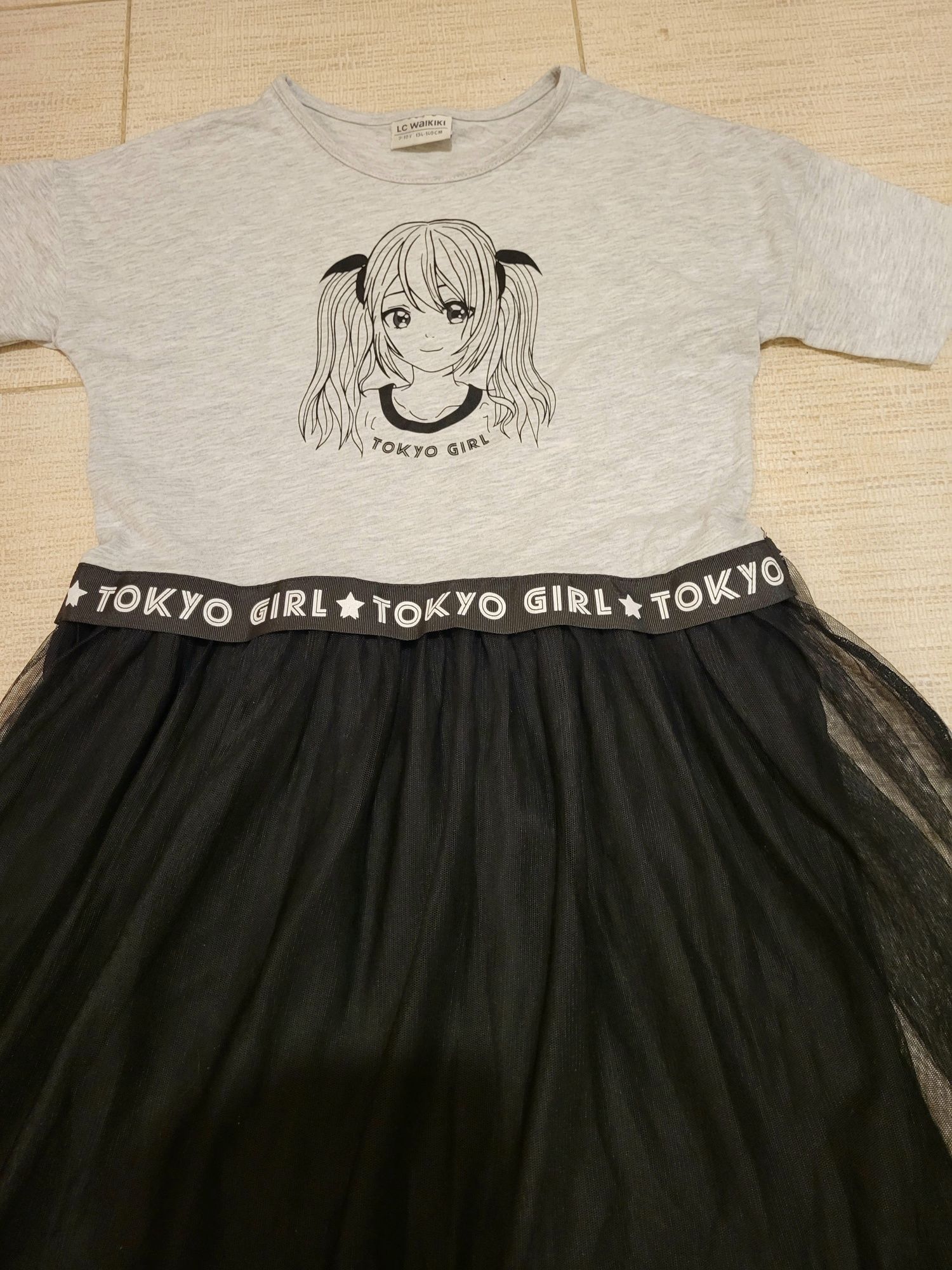 tiulowa sukienka w stylu emo, anime, manga LC Waikiki 140-146