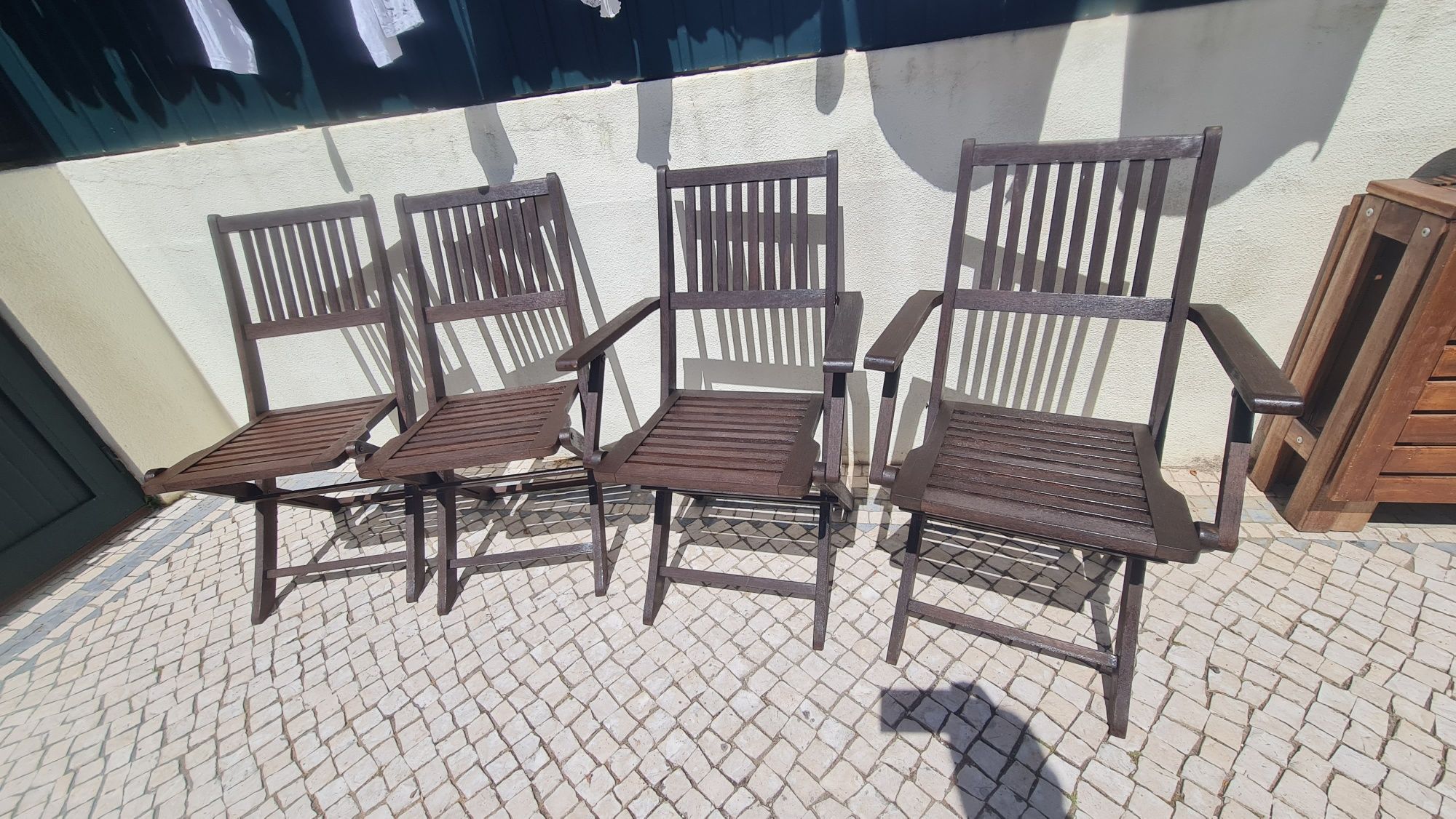 4 cadeiras dobráveis jardim exterior