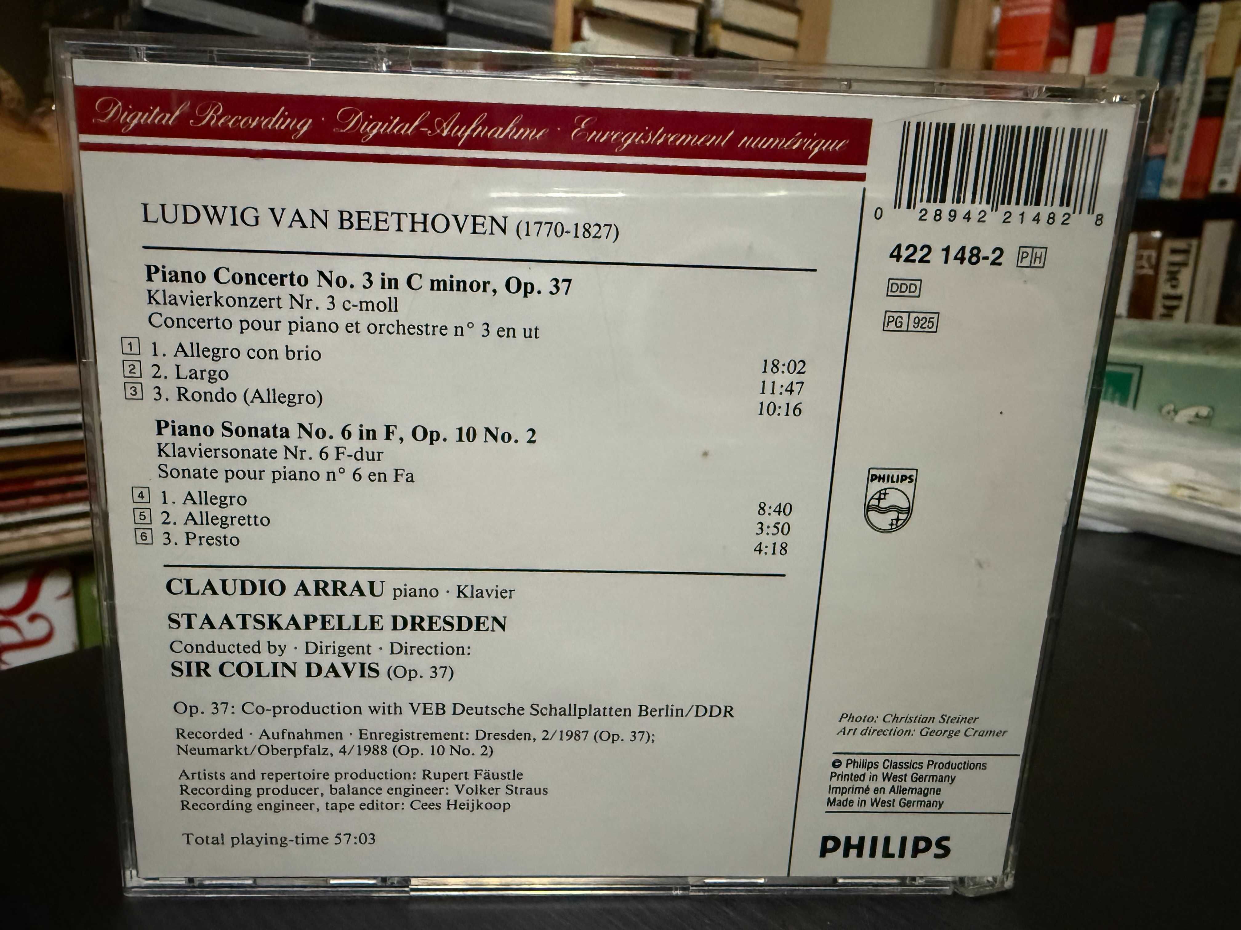 Beethoven – Piano Concerto 3 & Sonata 6 – Claudio Arrau, Colin Davis