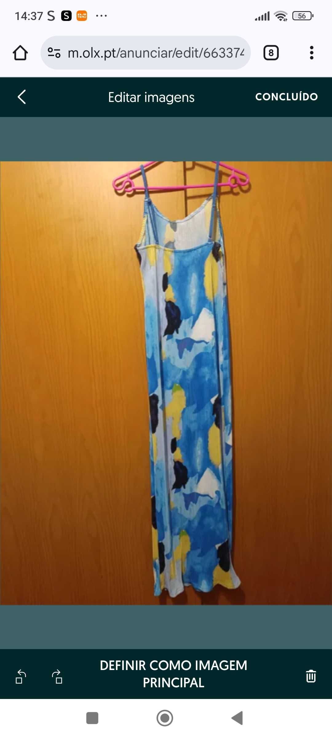 Vestido a estrear com alguma elastecidade . Tamanho M