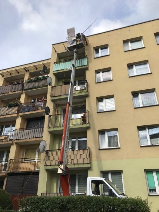 Zwyżka, Podnośnik koszowy wynajem. Malowanie i mycie elewacji, Do 35m!