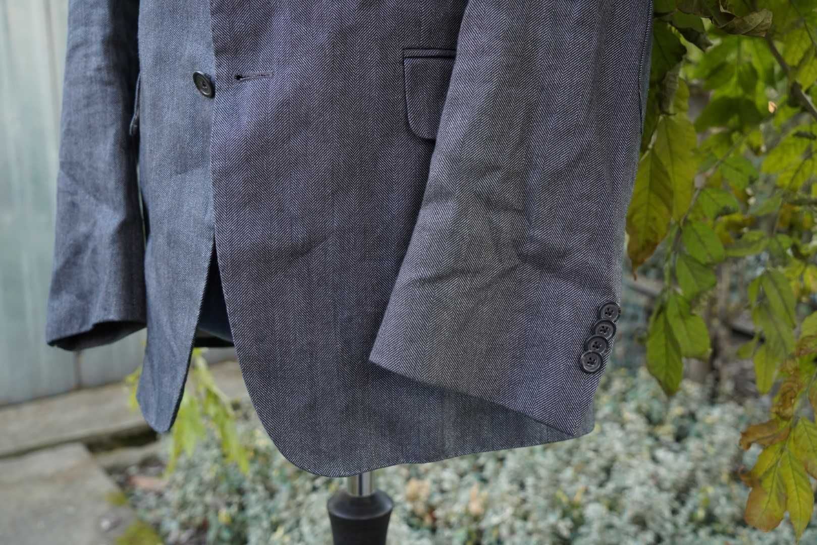Burberry bawełniana lniana marynarka szara 50 L