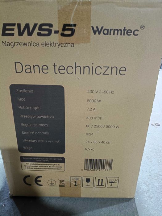 Nagrzewnica Warmtec EWS-5 5kw trójfazowa mocna