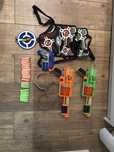 Zestaw NERF (kamizelka, okulary, pistolet, karabin, tarcza)