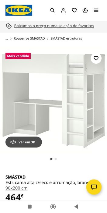 Beliche com secretária e guarda roupa