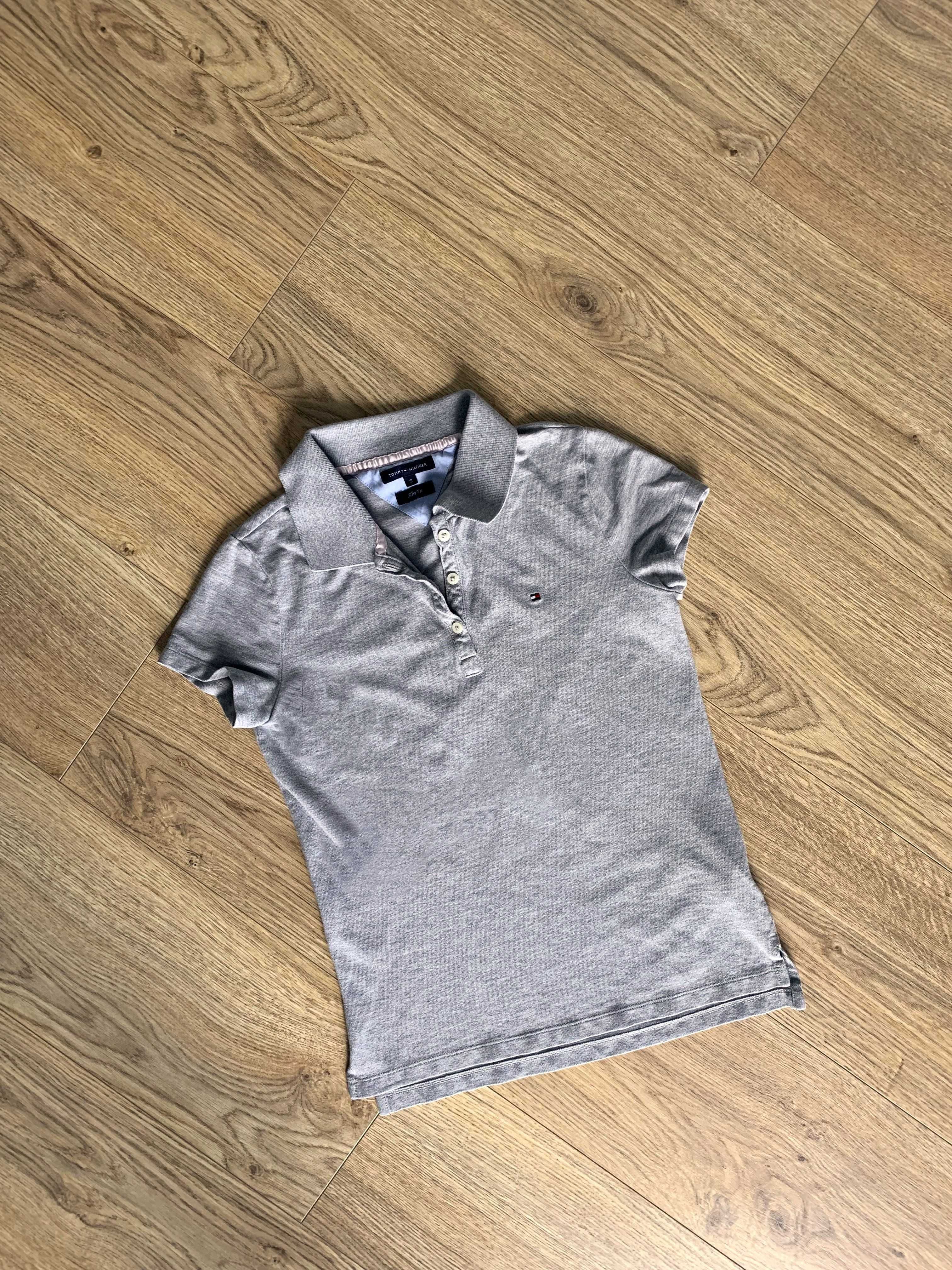 Szara koszulka polo slim fit Tommy Hilfiger S