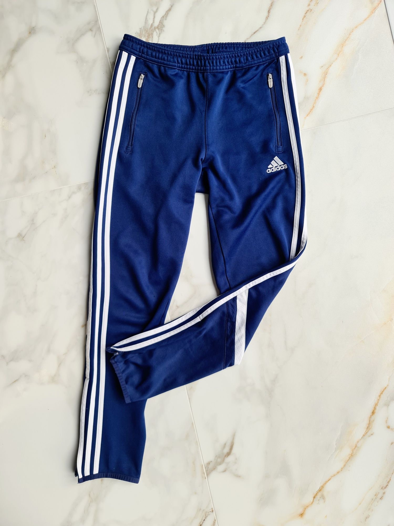 Adidas dresy spodnie granatowe dresowe sportowe fitness siłownia XS 34