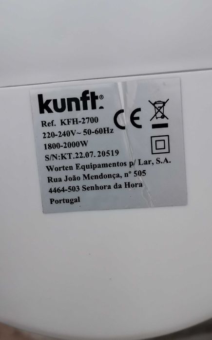 Termoventilador KUNFT, NOVO Com GARANTIA