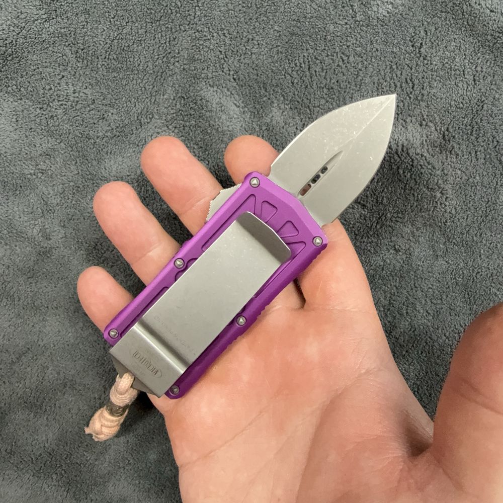 Нож Microtech Exocet D/E Violet OTF оригинал США викидной фронтальный