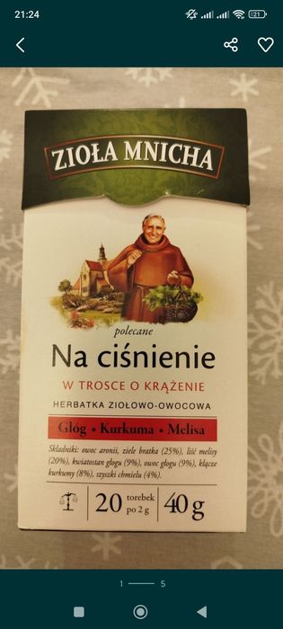 Herbata na ciśnienie Mnichów ziołowo - owocowa 5x20