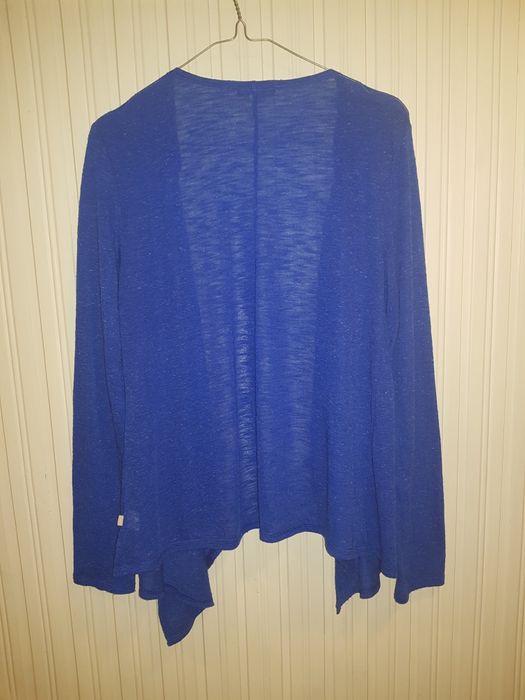 Cienki sweter kardigan niebieski/ wdzianko z dzianiny, rozm. M