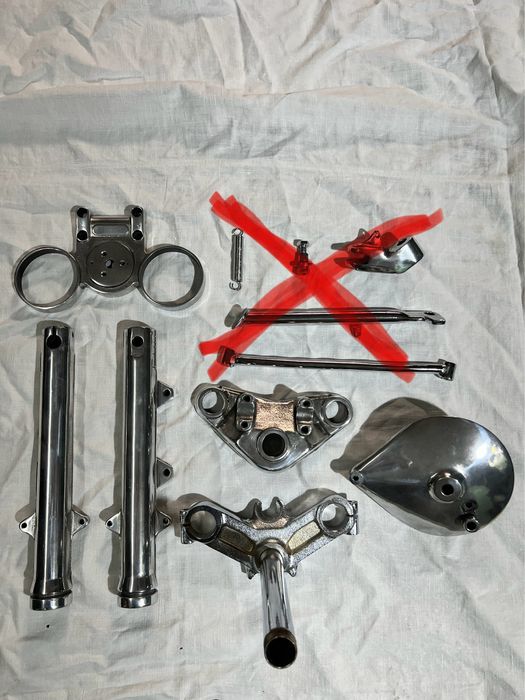 MZ ETZ 150 251 golenie, bęben, półki, mocowanie zegarów