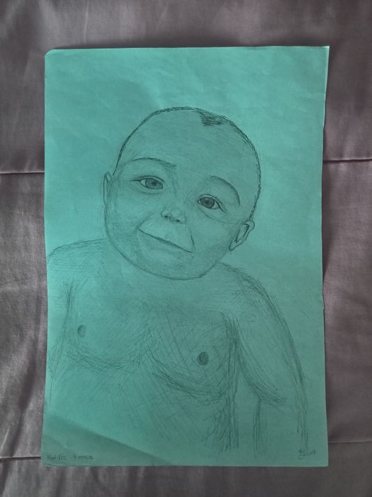 Desenho animais e retratos bebê/criança/adulto