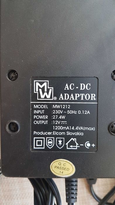 Zasilacz MW AC-DC ADAPTER MW1212 12V 1200mA