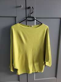 Żółty cienki nietoperzowy sweter Orsay