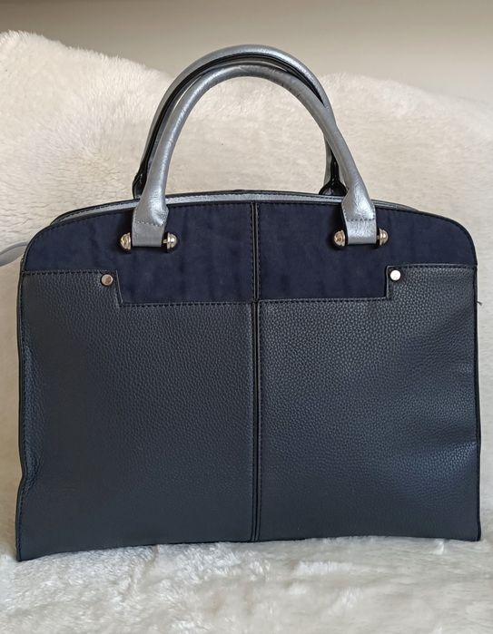 Torebka kuferek granatowo - niebieska