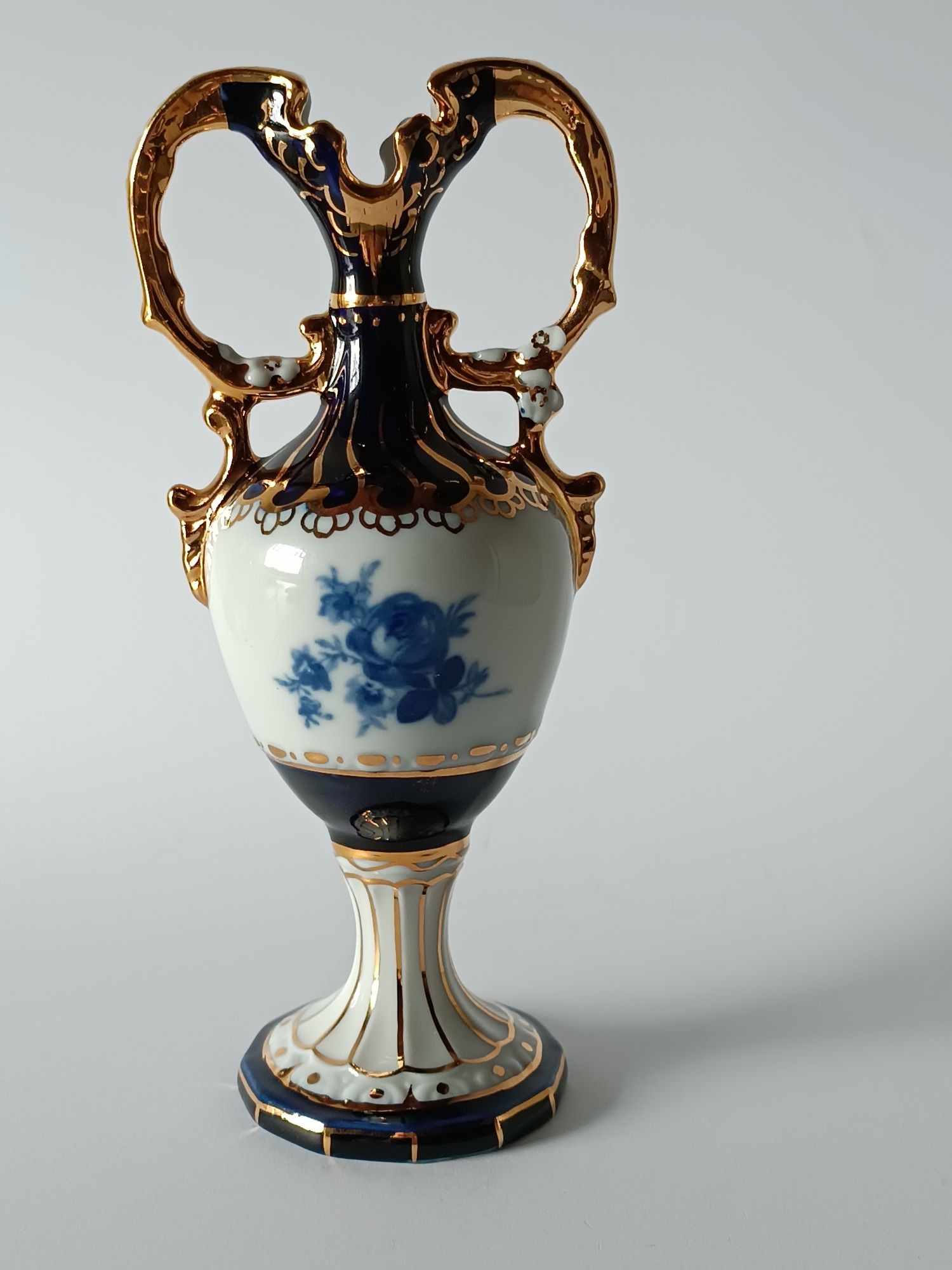 Royal Dux porcelana. Wazon amfora kobaltowa